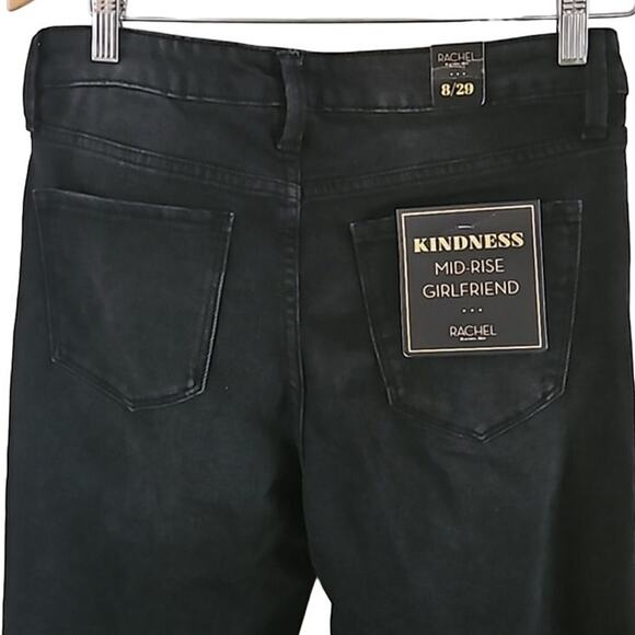 Rachel Roy Black Distressed Mid-Rise Girlfriend Jeans Size 8/29 - Picture 6 of 8